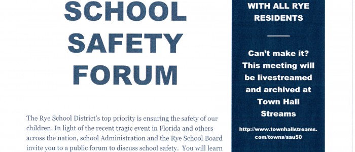 School Safety Forum Wednesday, May 2